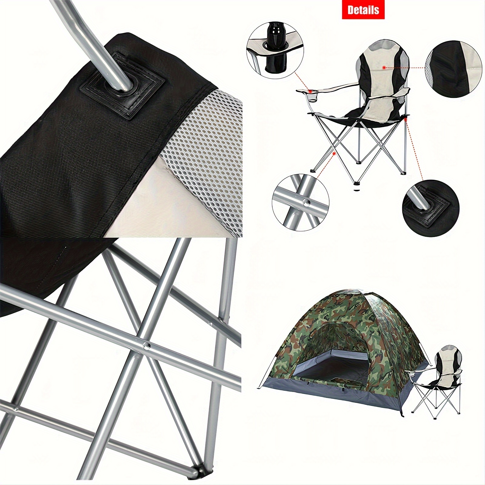 1 multifunctional portable folding outdoor household folding chairs leisure chairs camping picnic picnic travel mountaineering fishing beach courtyard   room bedroom chairs and stools details 2