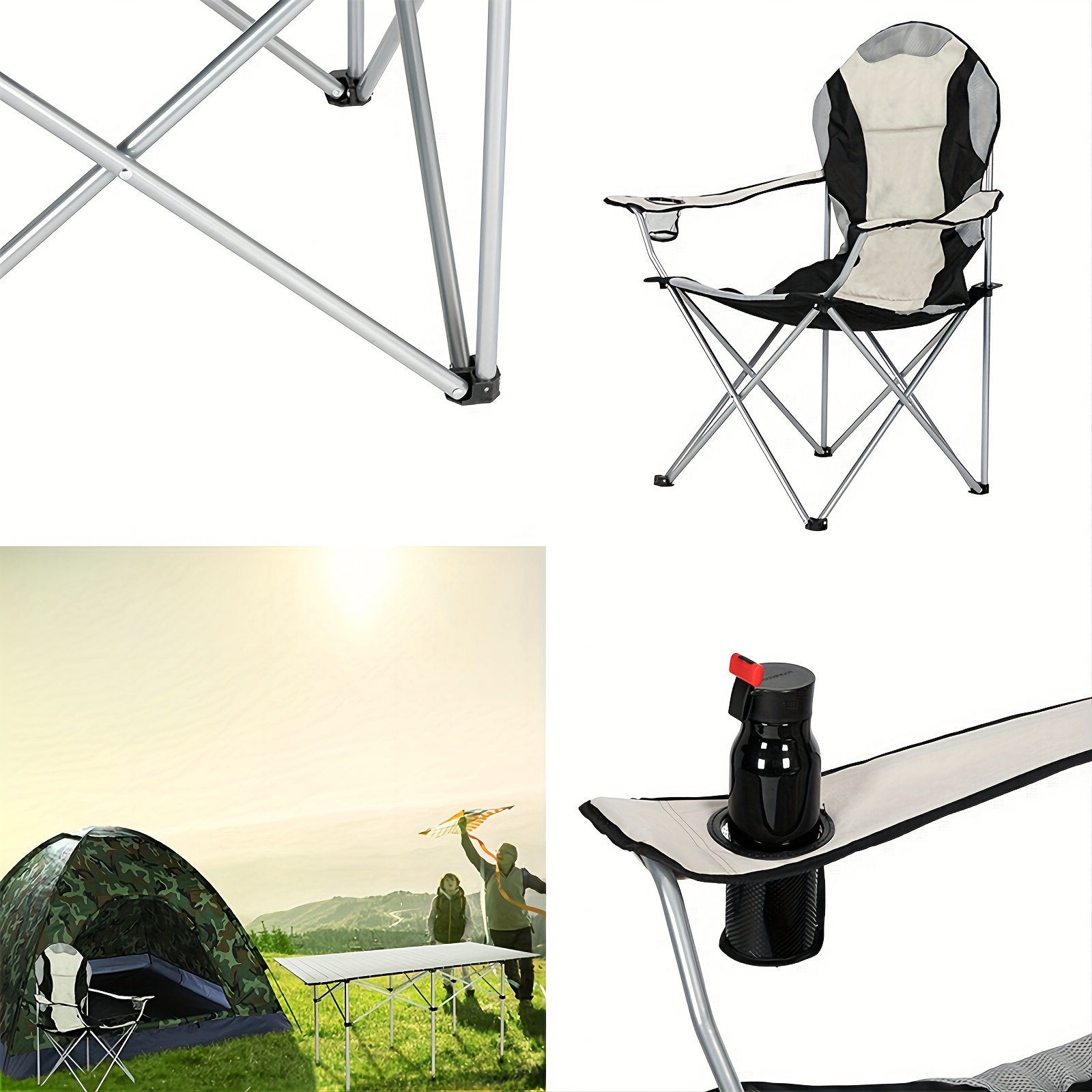 1 multifunctional portable folding outdoor household folding chairs leisure chairs camping picnic picnic travel mountaineering fishing beach courtyard   room bedroom chairs and stools details 3