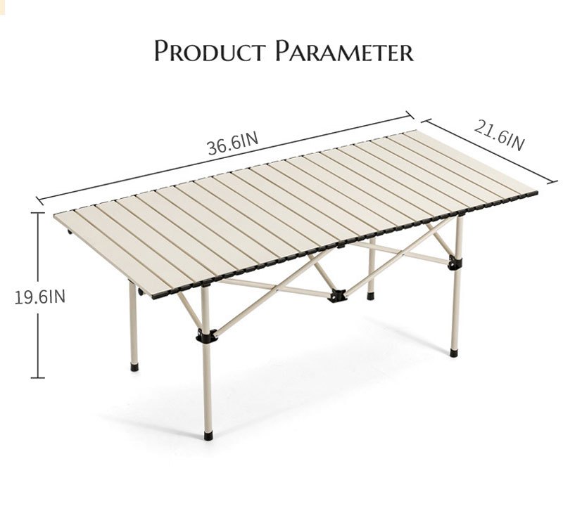 outdoor folding table egg roll table portable picnic table camping table packet packages easy storage details 7