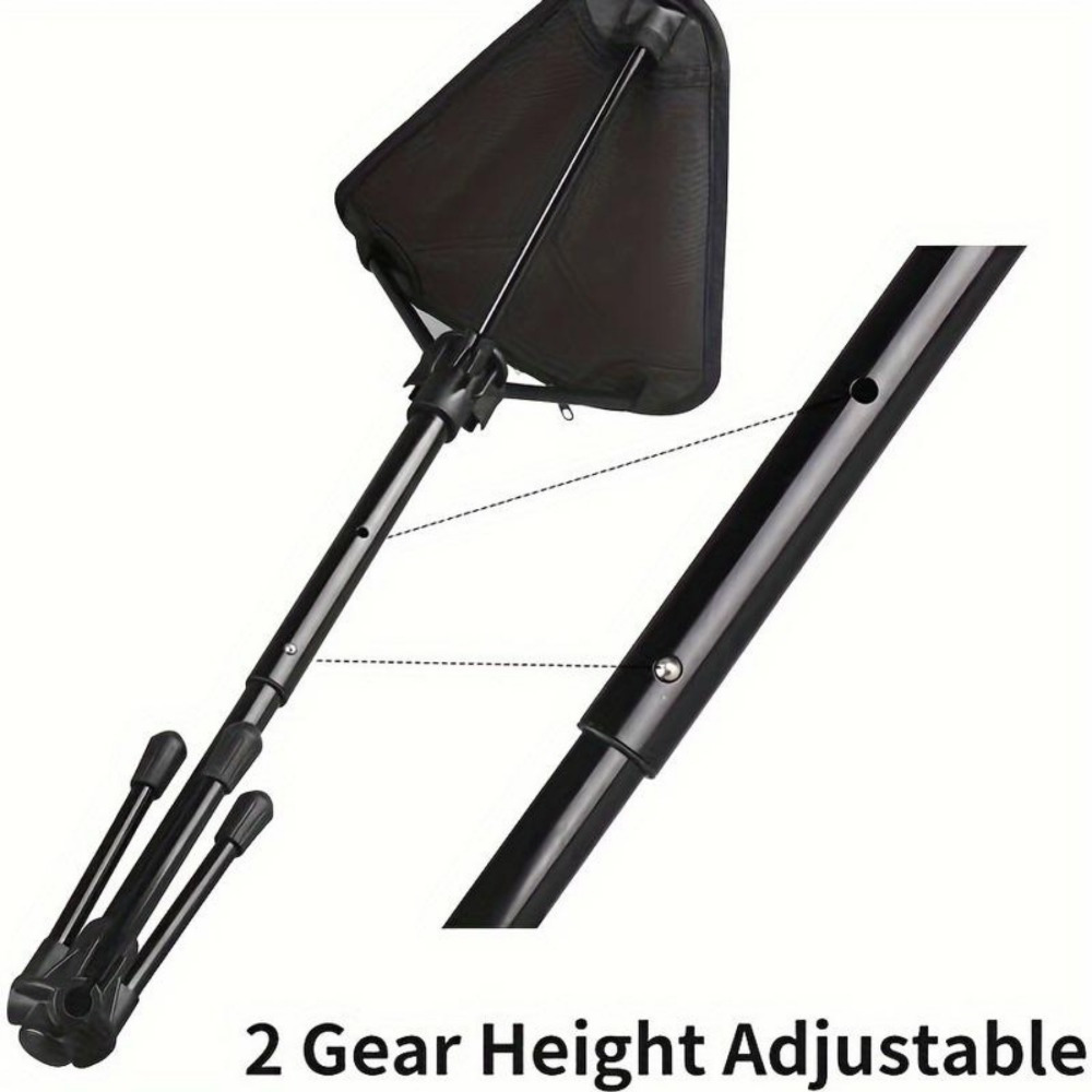 2pcs portable telescopic chairs lightweight folding chairs for fishing and camping adjustable height single leg tripod seats foldable and compact design details 5