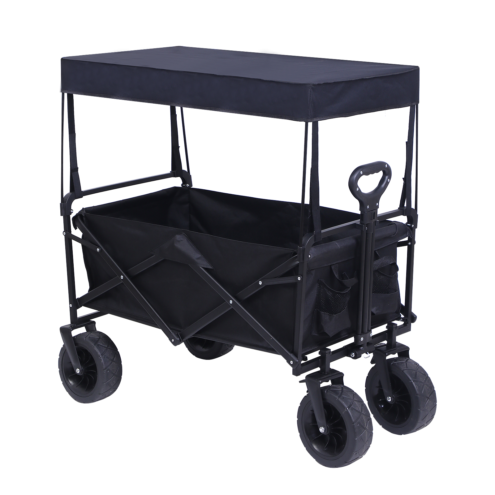 versatile collapsible wagon camping cart with removable canopy and 360lbs weight capacity ideal for garden beach trips picnics outdoor events and more details 1