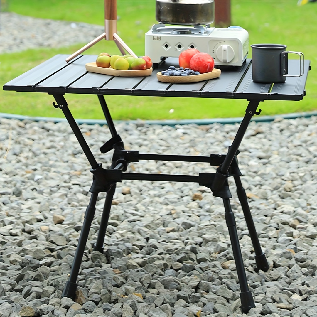 outdoor folding egg roll table and chair equipped for camping portable retractable picnic barbecue ultra light aluminum alloy   picnic table details 1