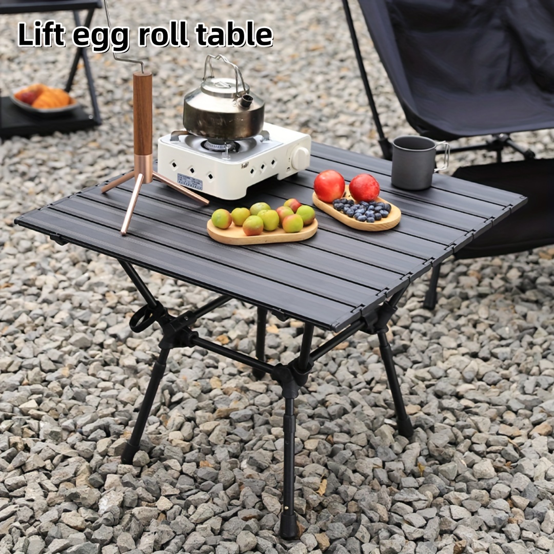 outdoor folding egg roll table and chair equipped for camping portable retractable picnic barbecue ultra light aluminum alloy   picnic table details 2