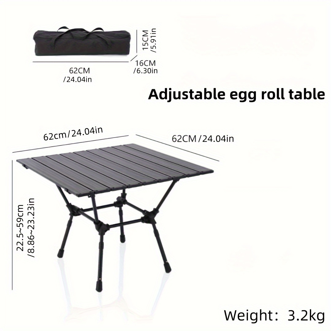 outdoor folding egg roll table and chair equipped for camping portable retractable picnic barbecue ultra light aluminum alloy   picnic table details 5