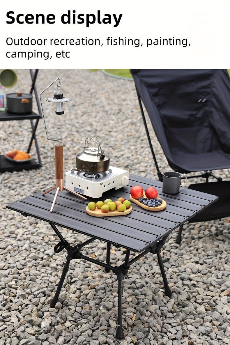 outdoor folding egg roll table and chair equipped for camping portable retractable picnic barbecue ultra light aluminum alloy   picnic table details 6