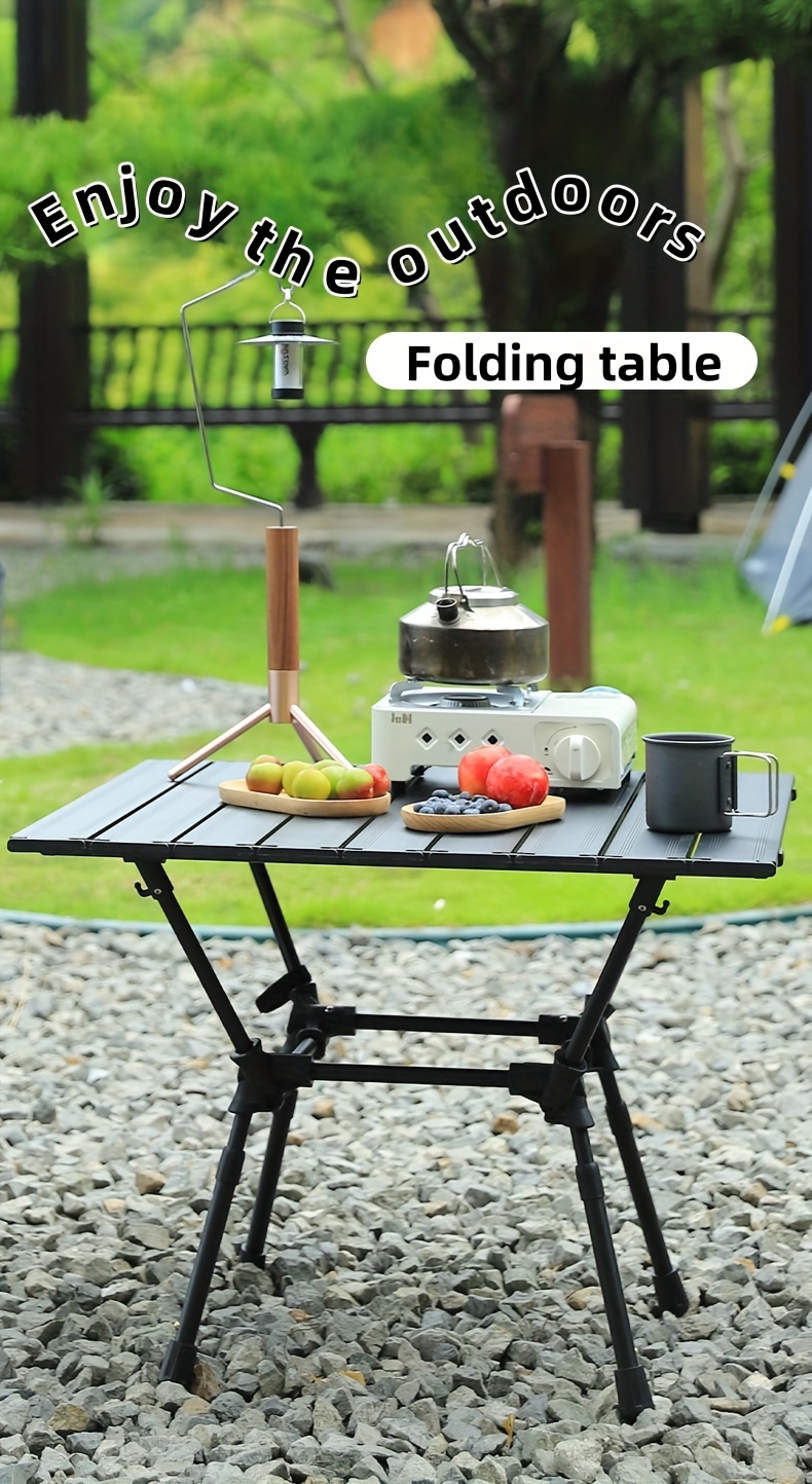 outdoor folding egg roll table and chair equipped for camping portable retractable picnic barbecue ultra light aluminum alloy   picnic table details 7