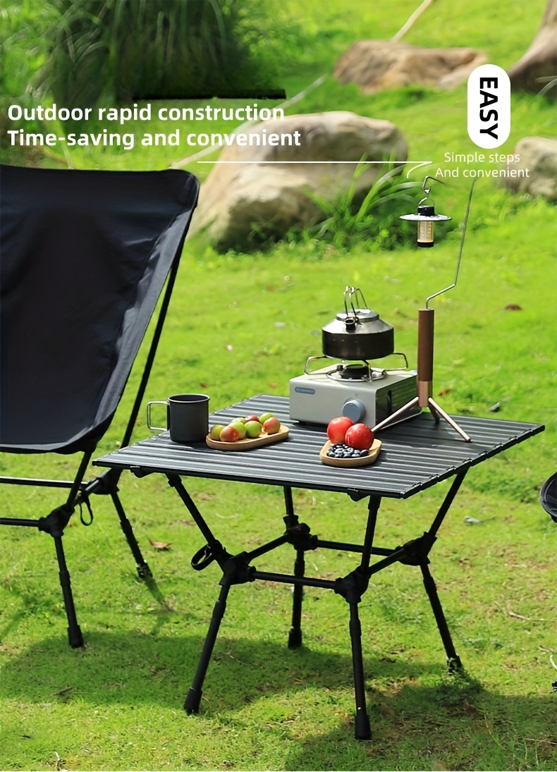 outdoor folding egg roll table and chair equipped for camping portable retractable picnic barbecue ultra light aluminum alloy   picnic table details 9