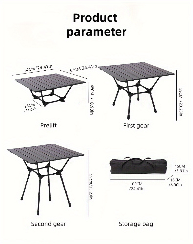 outdoor folding egg roll table and chair equipped for camping portable retractable picnic barbecue ultra light aluminum alloy   picnic table details 14