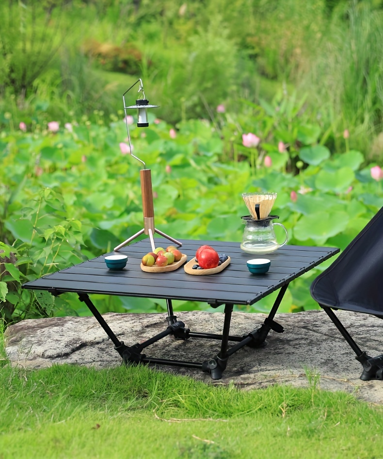 outdoor folding egg roll table and chair equipped for camping portable retractable picnic barbecue ultra light aluminum alloy   picnic table details 16