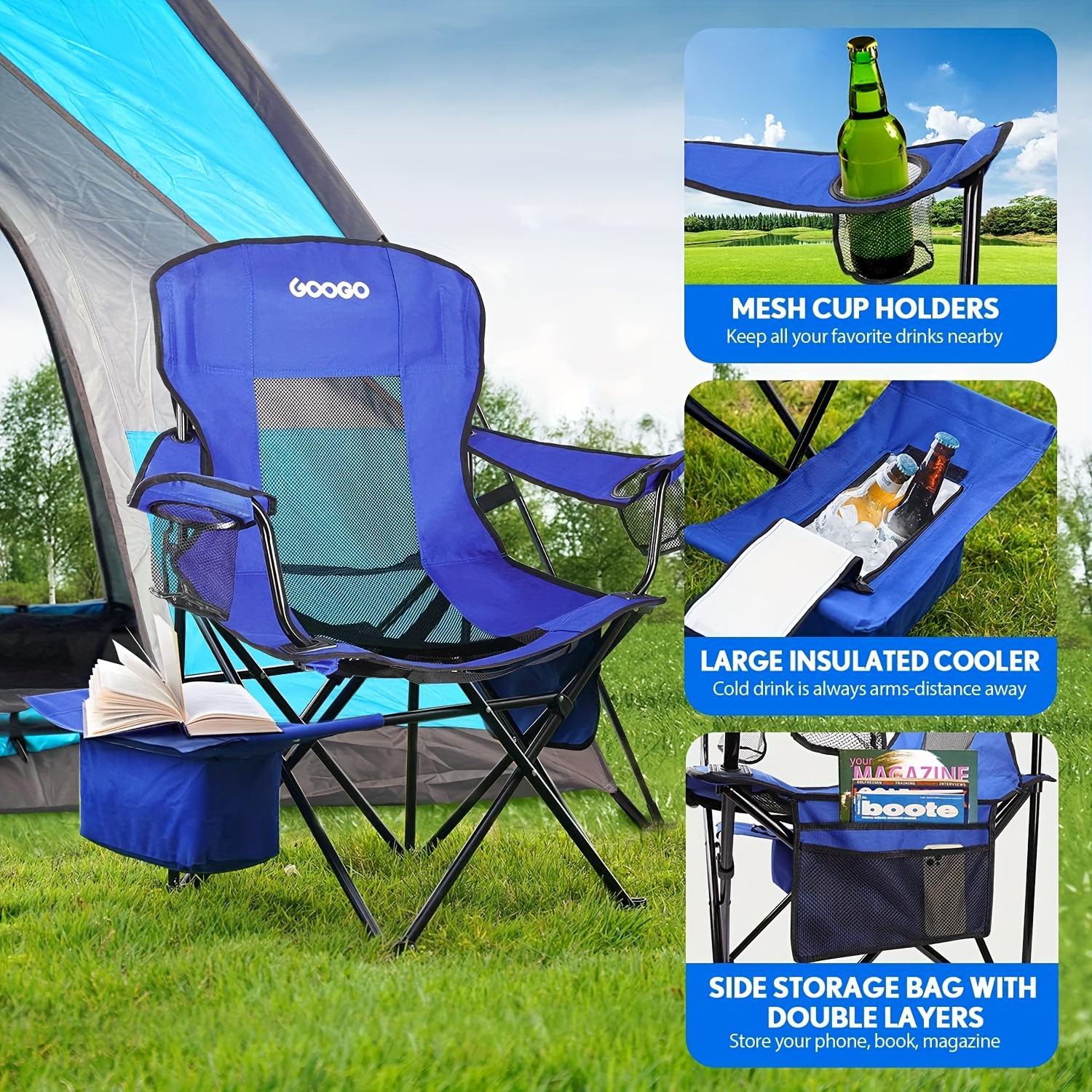 camping chairs portable foldable chair lightweight backpacking chair for adults folding chairs for outside camp sports beach travel hiking details 0