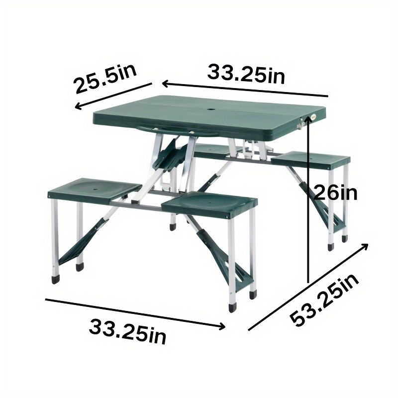 1 pack portable camping table dining table foldable camping table for outdoor scene green details 6