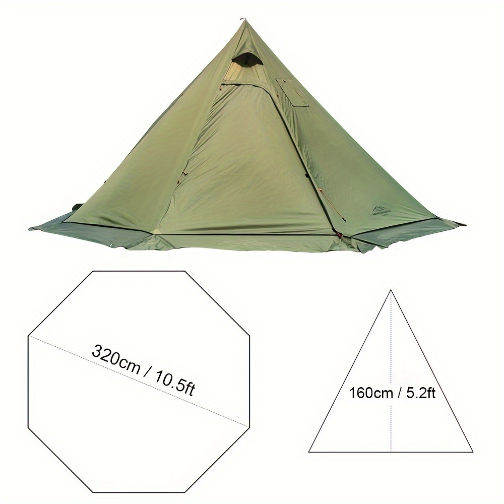   10 5 x 5 2 camping tent with stove jack outdoor teepee tent for family camping backpacking hiking details 4