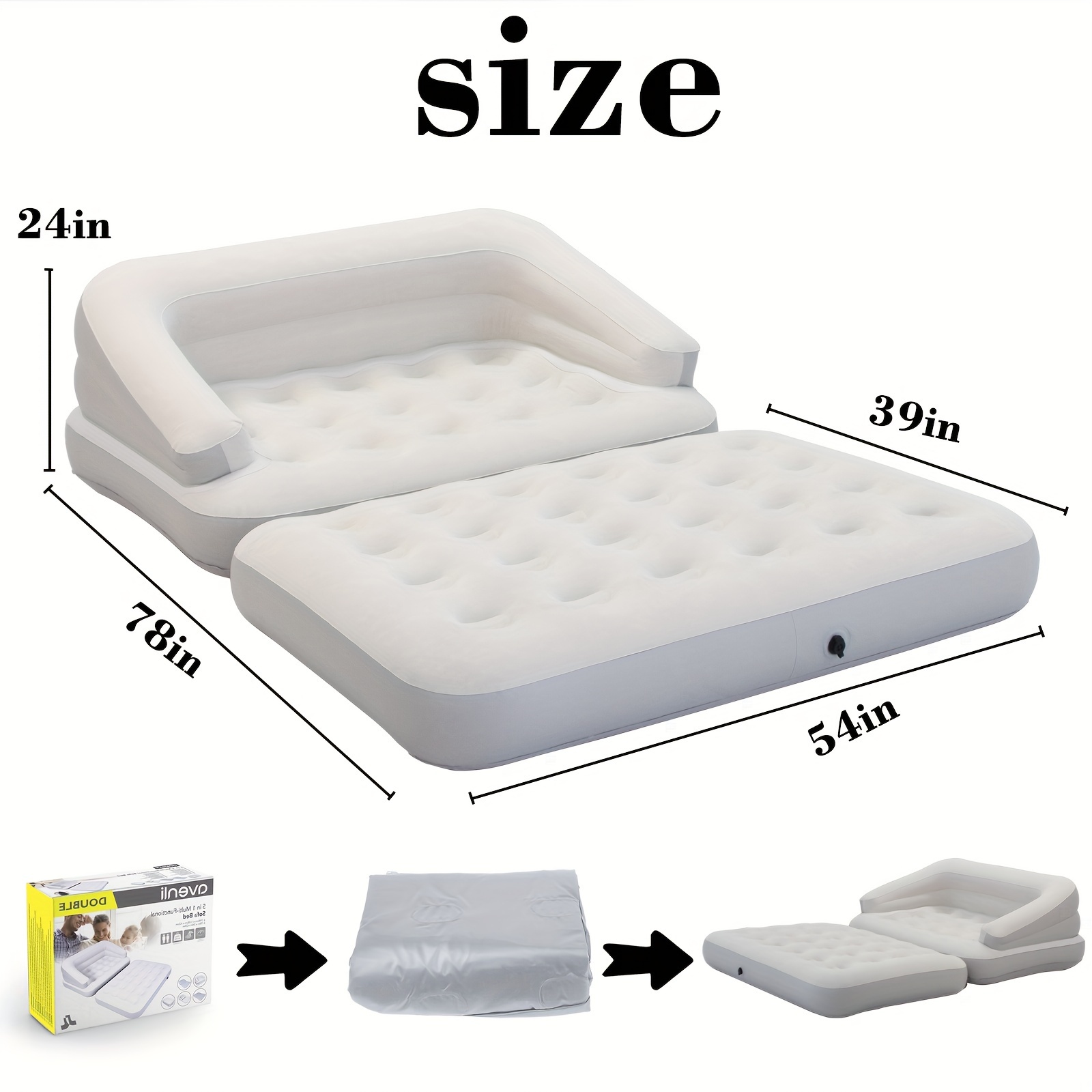 inflatable couch blow up couch mattress outdoor air sofa bed for camping full size details 0