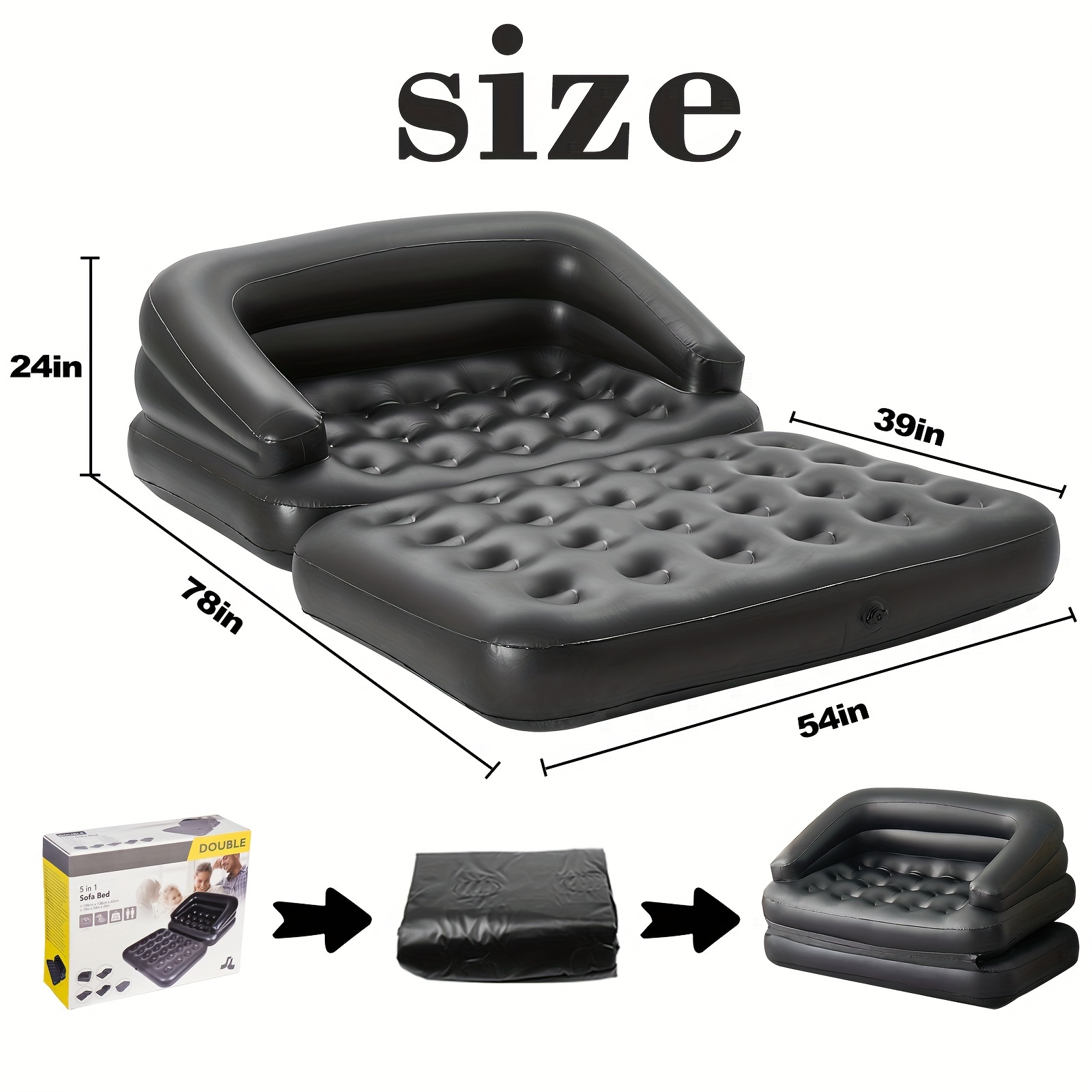 inflatable couch blow up couch mattress outdoor air sofa bed for camping full size details 6