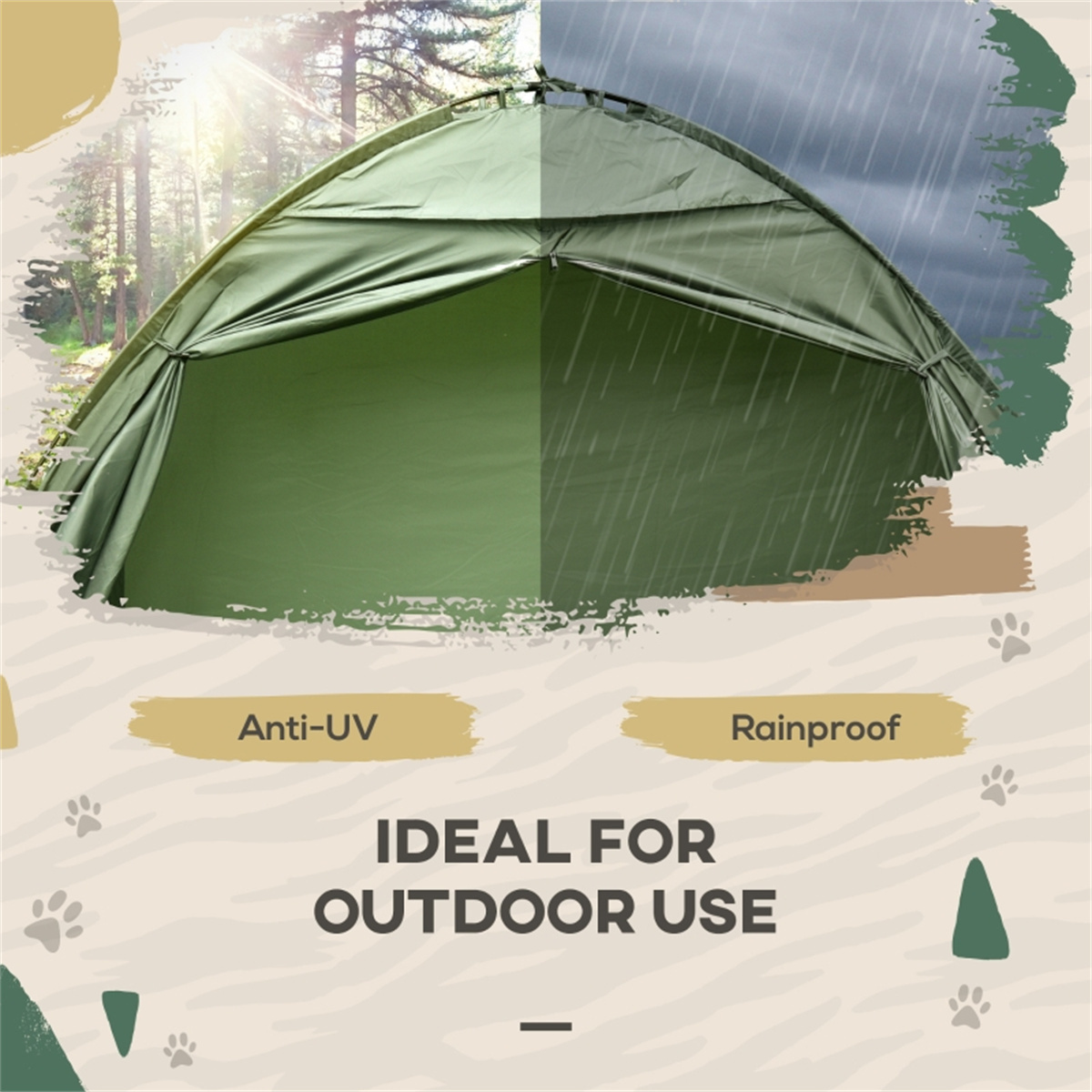 2in 1 foldable camping tent with folding reclining cot for outdoor camping details 3