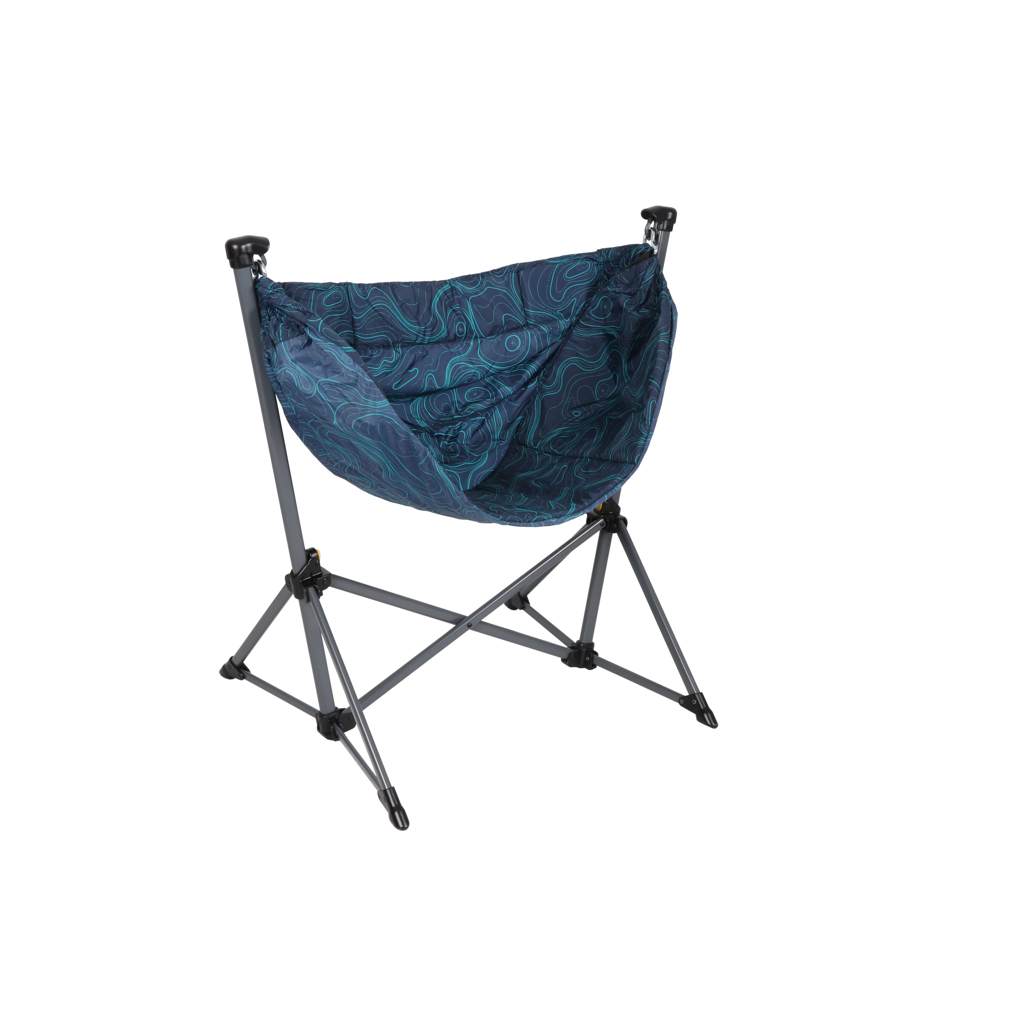 portable hammock camping chair nylon blue details 1