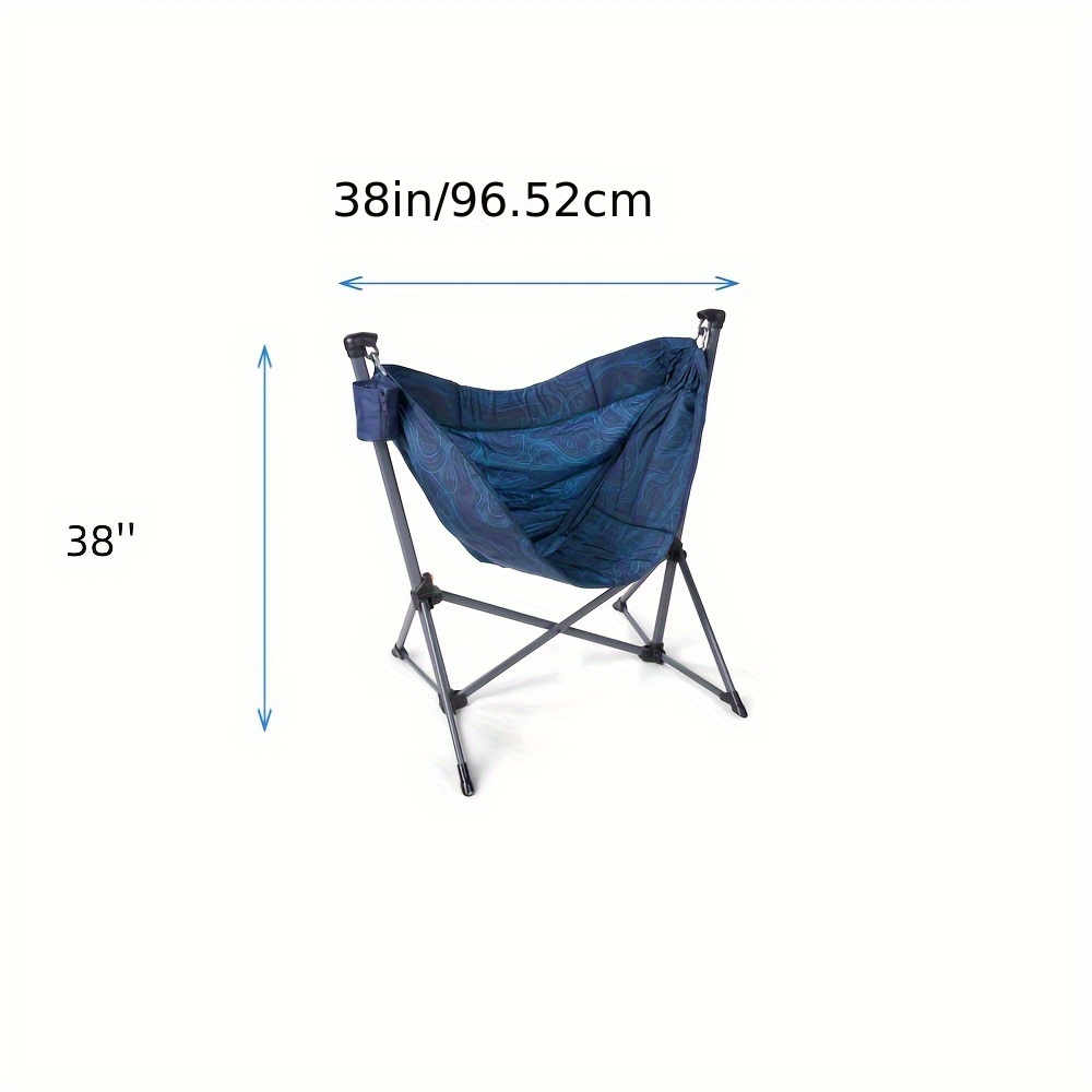 portable hammock camping chair nylon blue details 4