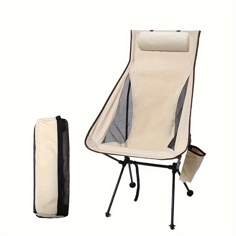 portable folding camping chair with headrest lightweight tourist chairs aluminum alloy fishing chair outdoor furniture details 0