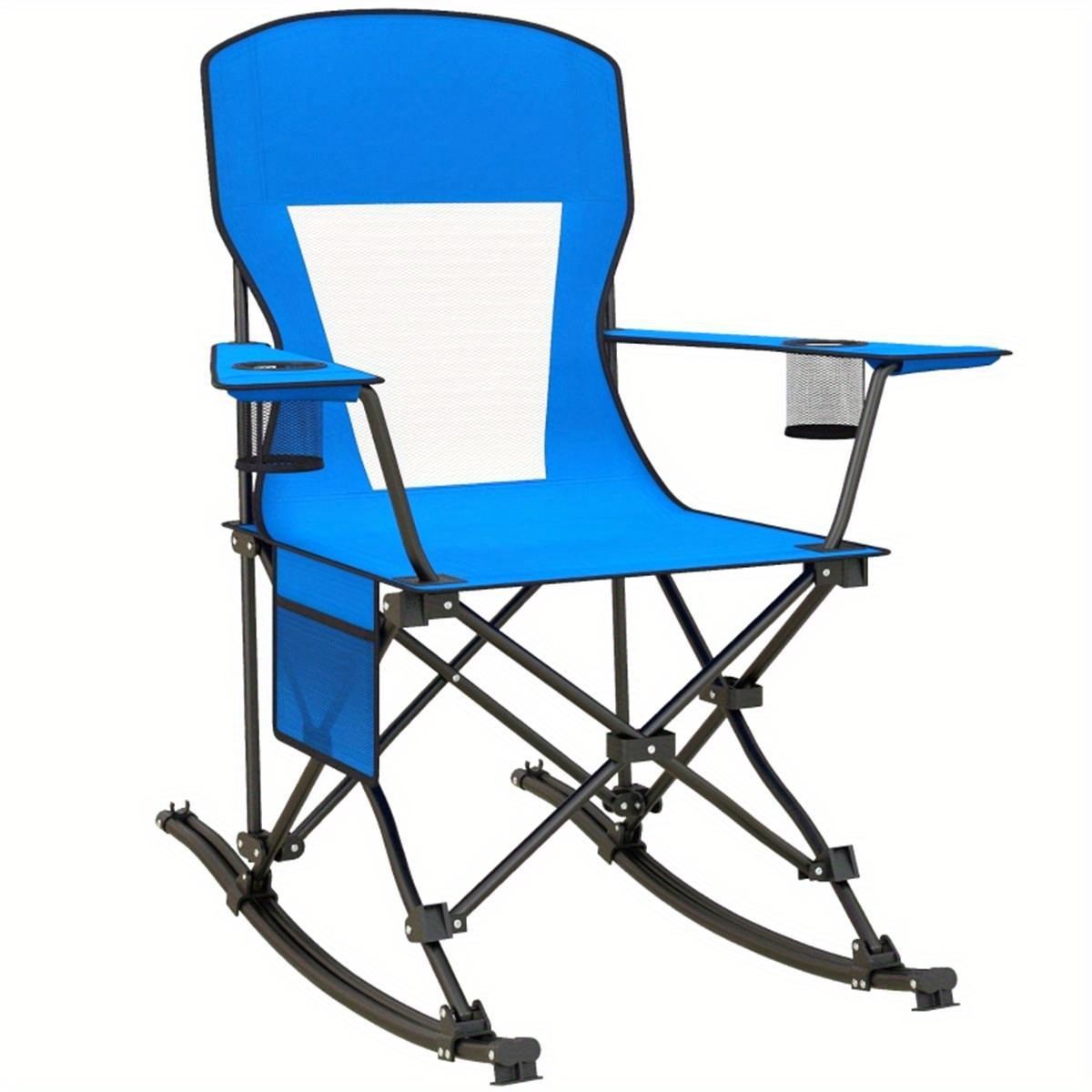 portable lightweight folding camping chair with rocking motion and padded for travel easy to carry compact outdoor chair details 3