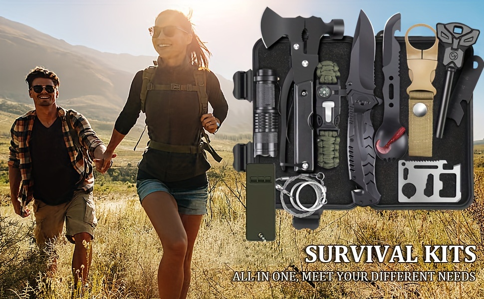 gifts for men dad husband boyfriend him survival kits 13 in 1 survival gear camping essentials cool gadgets for camping hiking wilderness adventures and disaster preparedness details 0