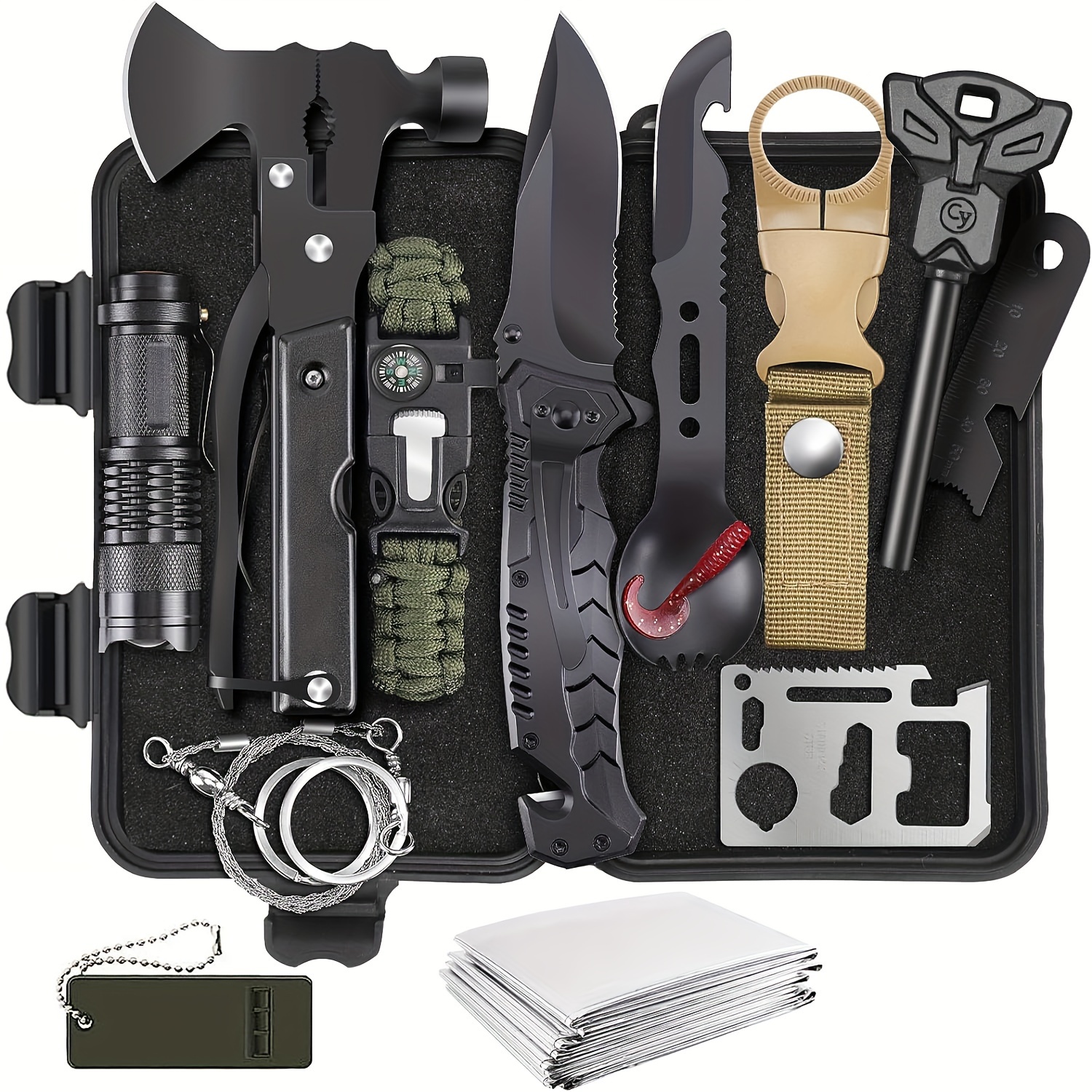 gifts for men dad husband boyfriend him survival kits 13 in 1 survival gear camping essentials cool gadgets for camping hiking wilderness adventures and disaster preparedness details 1