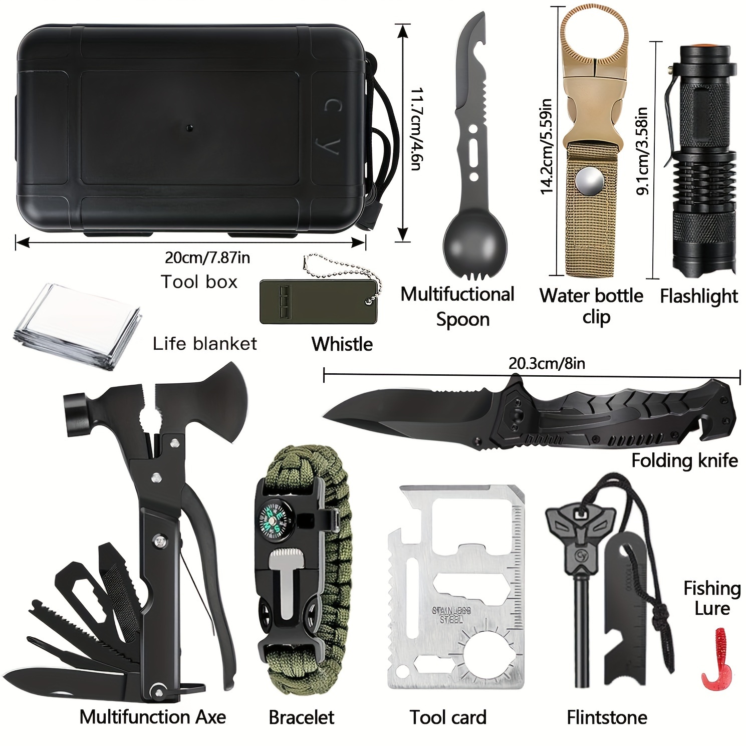 gifts for men dad husband boyfriend him survival kits 13 in 1 survival gear camping essentials cool gadgets for camping hiking wilderness adventures and disaster preparedness details 3