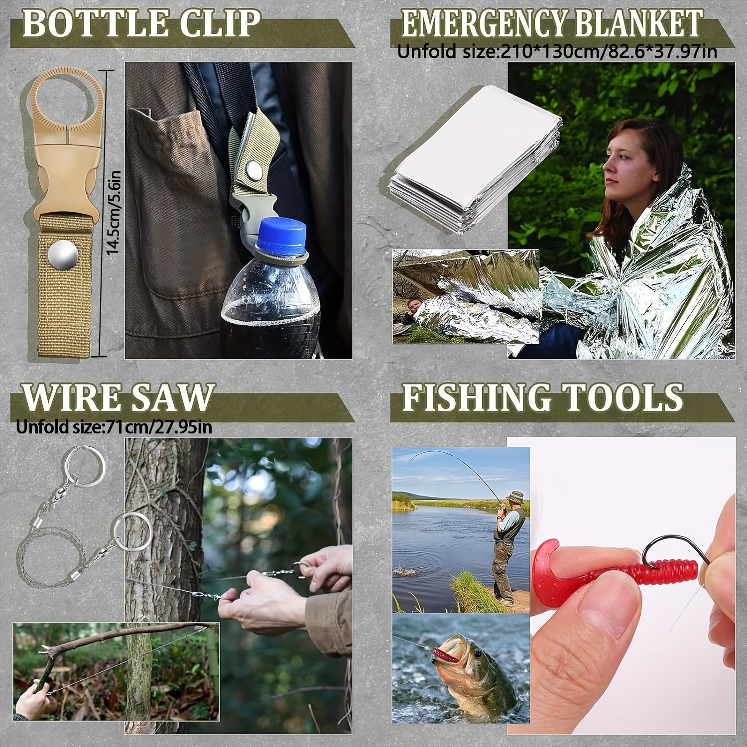 gifts for men dad husband boyfriend him survival kits 13 in 1 survival gear camping essentials cool gadgets for camping hiking wilderness adventures and disaster preparedness details 7