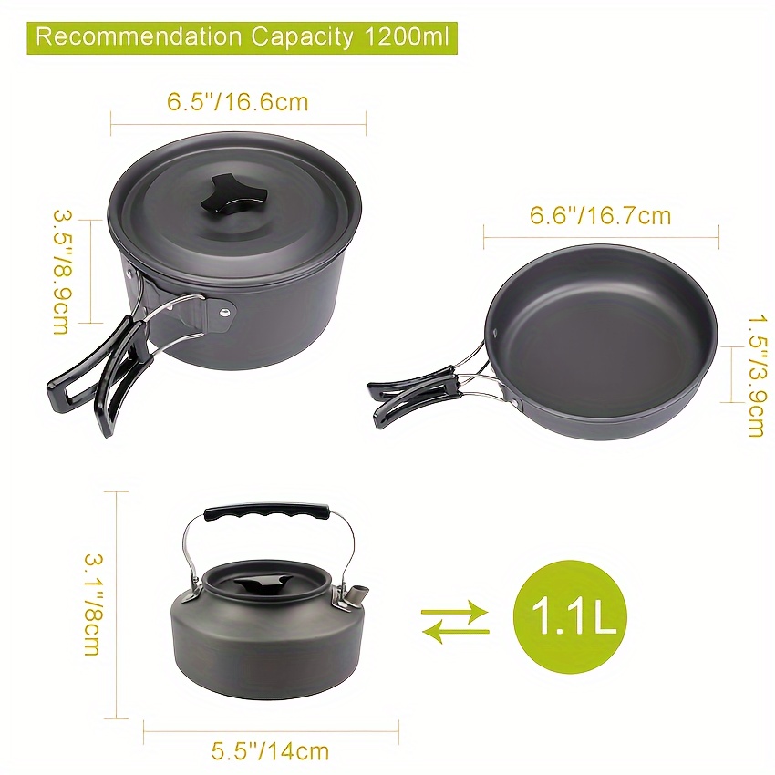 12 sets of aluminum alloy camping cookware equipment backpack camping equipment pots and pans set pots and kettles cooking set details 7