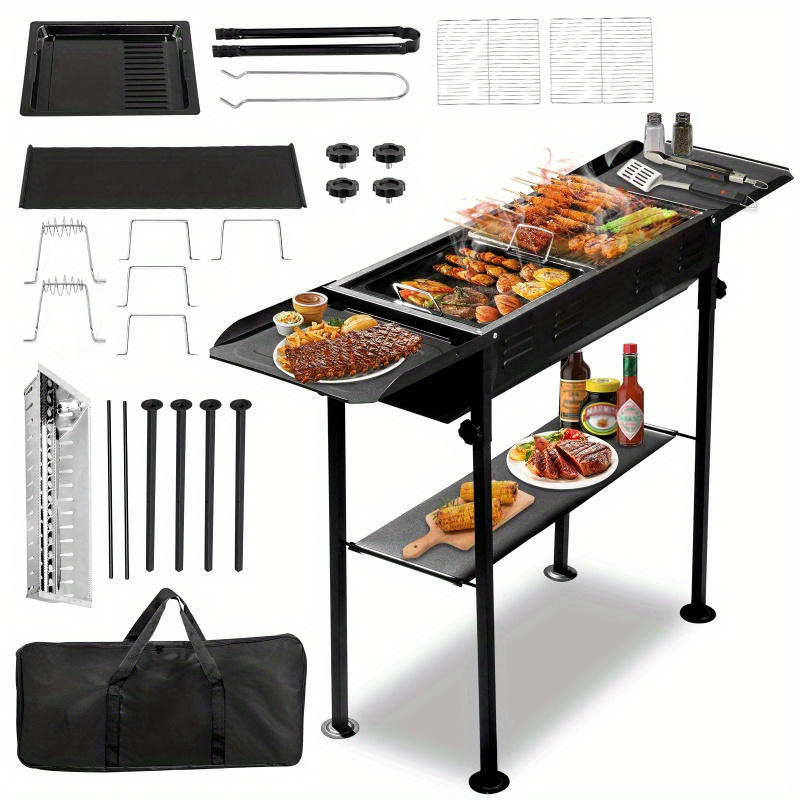 20 3 33 69 8cm rectangular iron grill including carrying bag and gloves black details 1