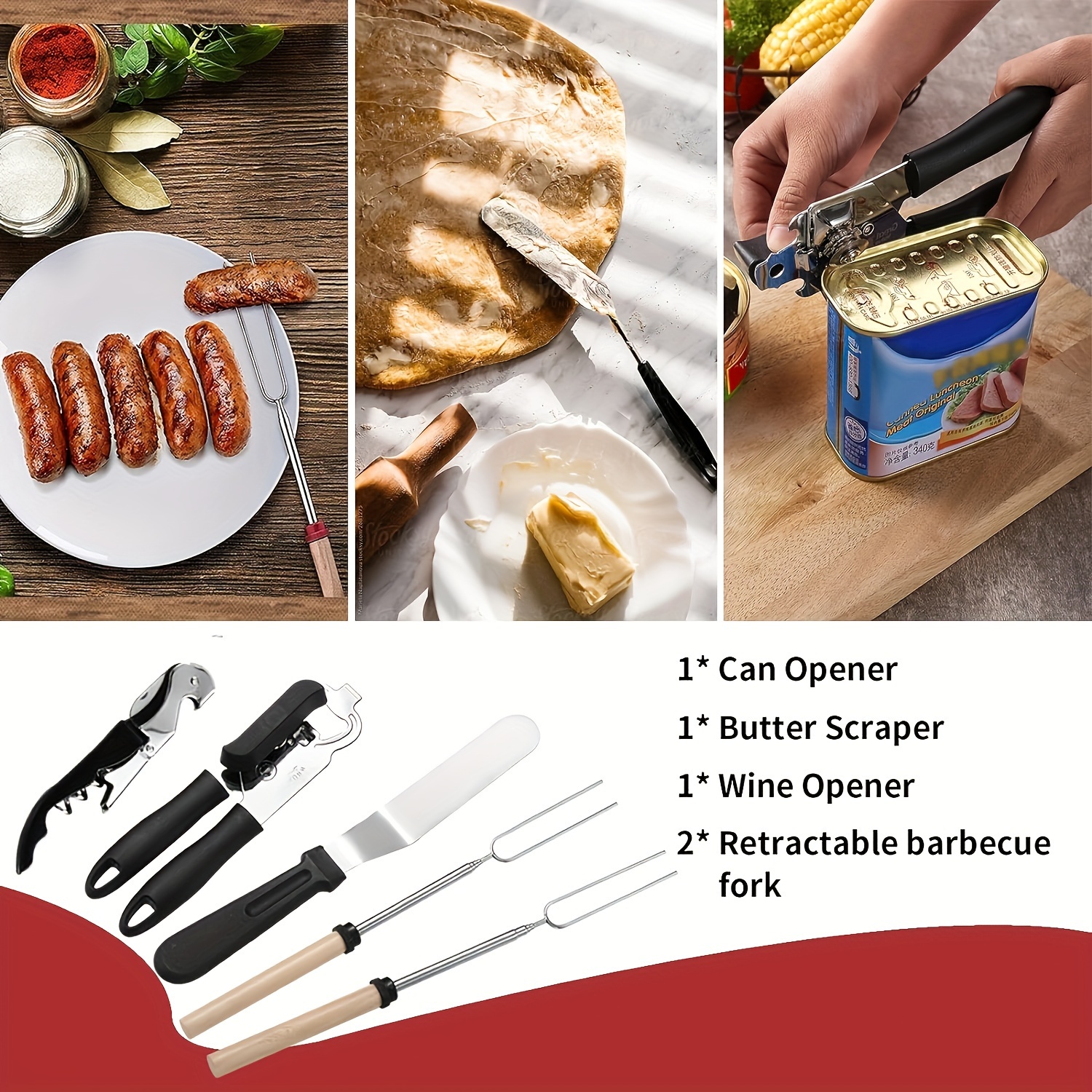 portable 27 piece camping kitchen utensil set stainless steel cookware kit for outdoor cooking grilling travel picnics rvs camping bbqs parties and more details 2