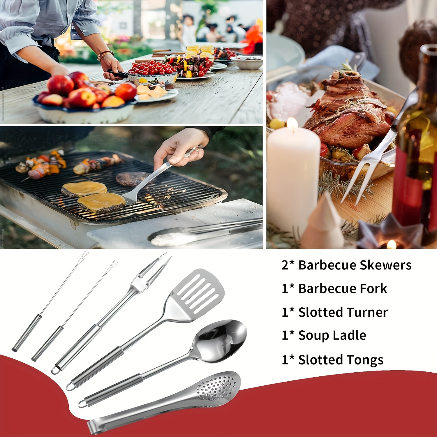 portable 27 piece camping kitchen utensil set stainless steel cookware kit for outdoor cooking grilling travel picnics rvs camping bbqs parties and more details 4