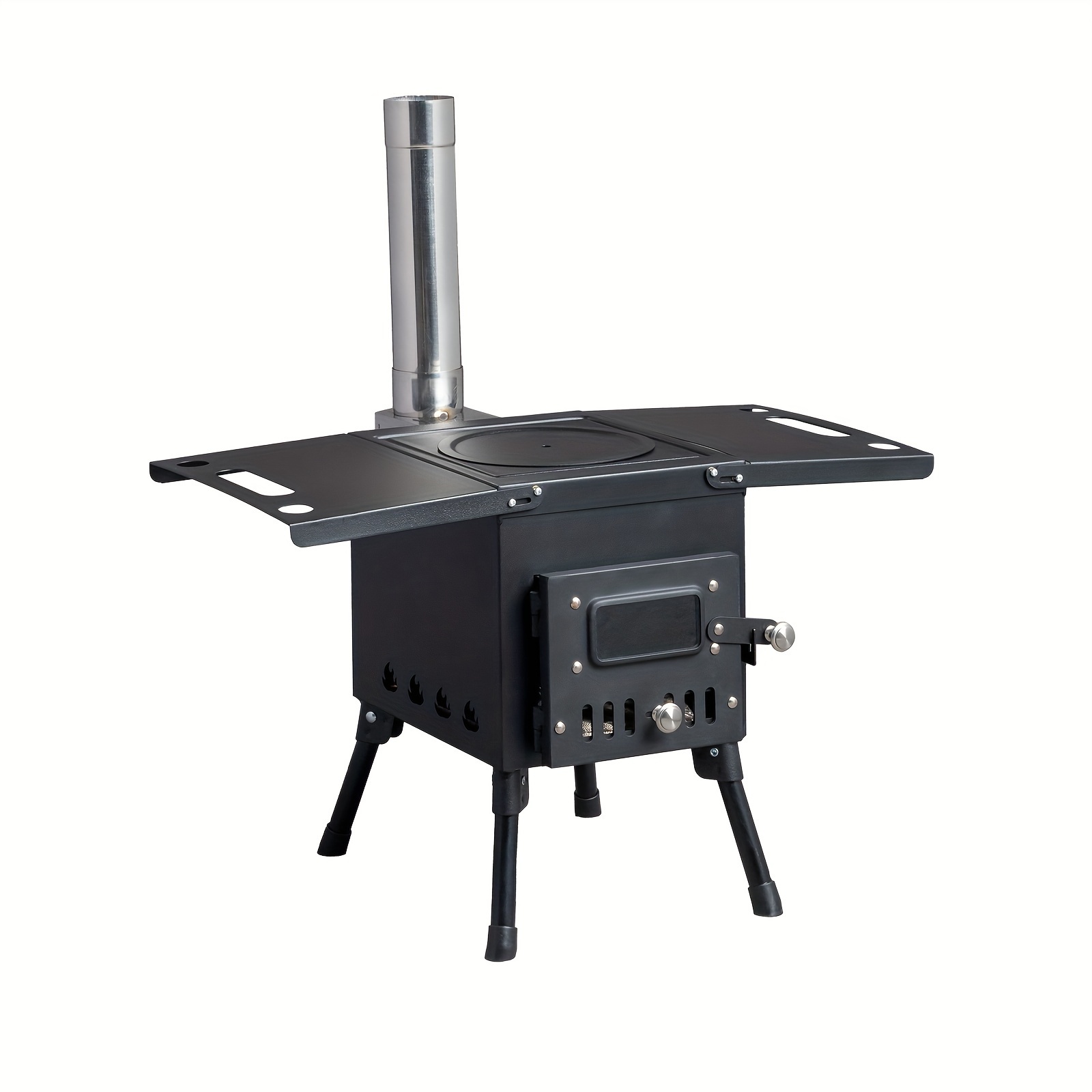 wood camping stove black 57 5 31 37cm details 0