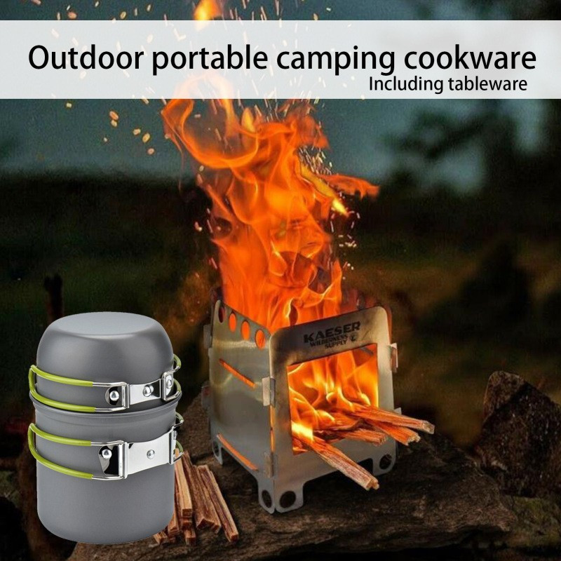 outdoor camping cookware set portable cook gear lightweight cookware sets suitable for backpacking picnic details 0