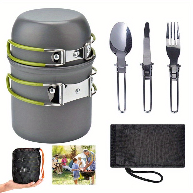 outdoor camping cookware set portable cook gear lightweight cookware sets suitable for backpacking picnic details 6