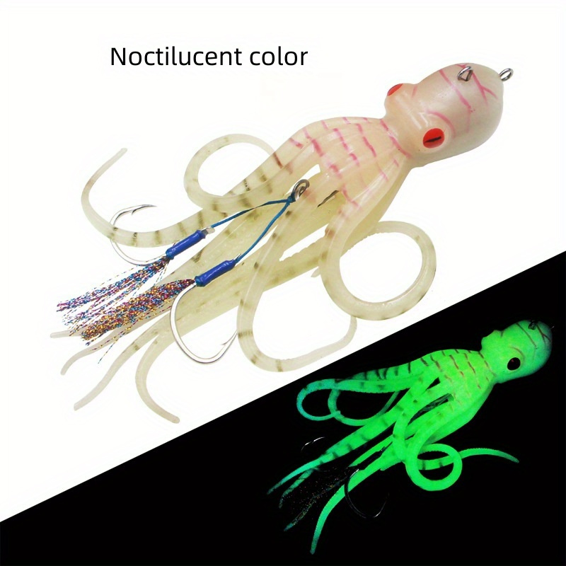 inkjet night light octopus lure 200g simulated squid jig realistic inkjet octopus jig sailboat accessories saltwater ocean fishing squid lure hook octopus jig details 2