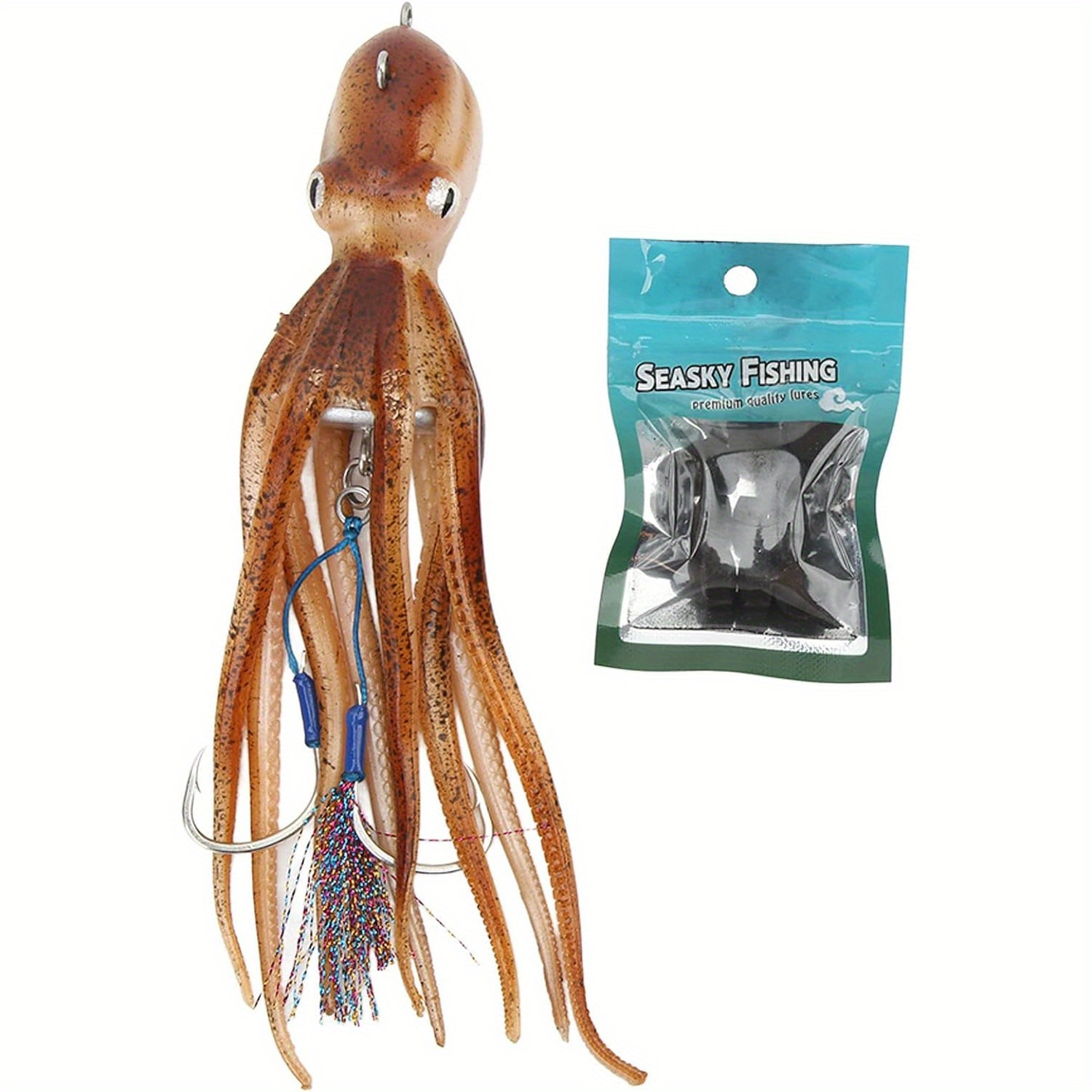 inkjet night light octopus lure 200g simulated squid jig realistic inkjet octopus jig sailboat accessories saltwater ocean fishing squid lure hook octopus jig details 7