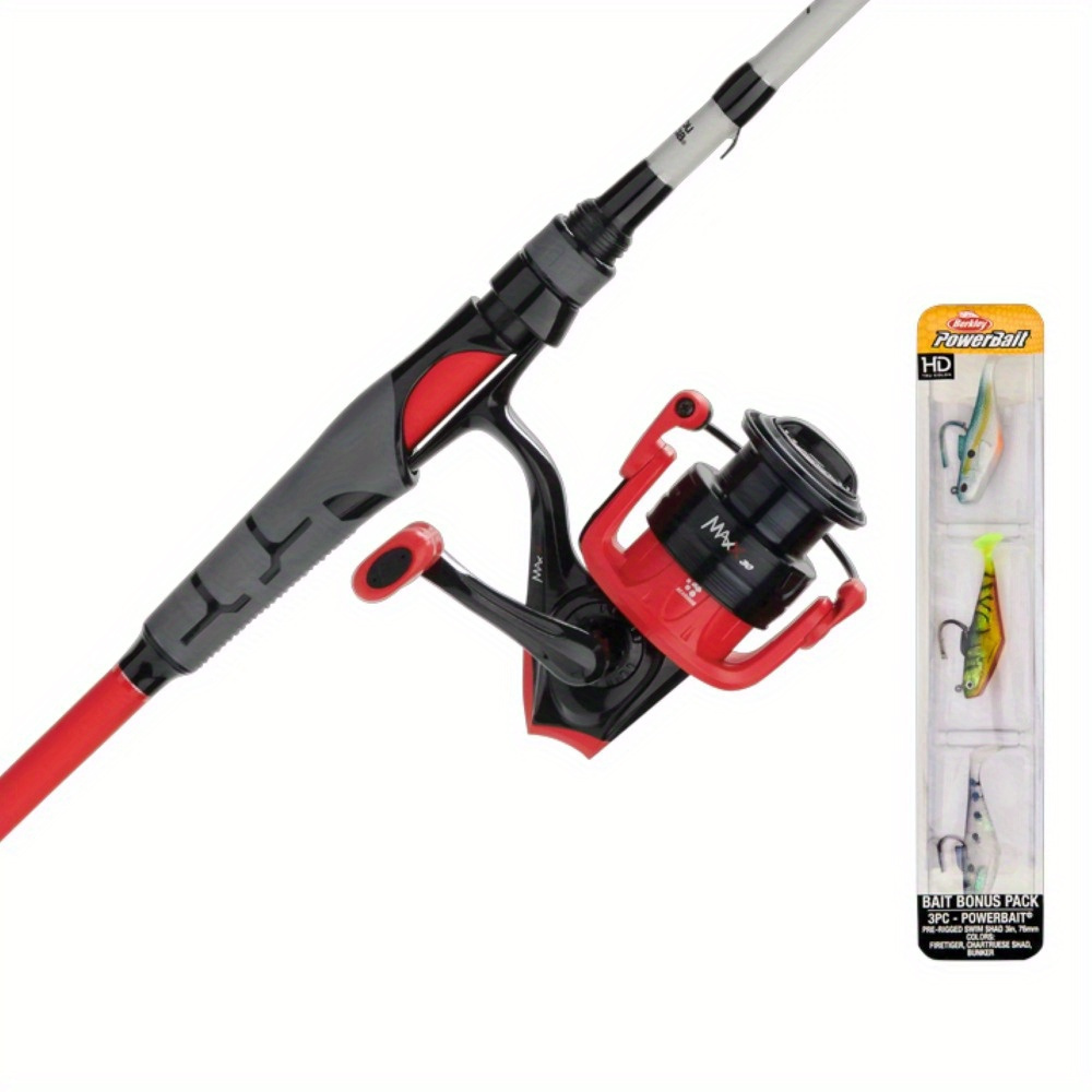 spinning rod and reel combo with       bait kit details 0