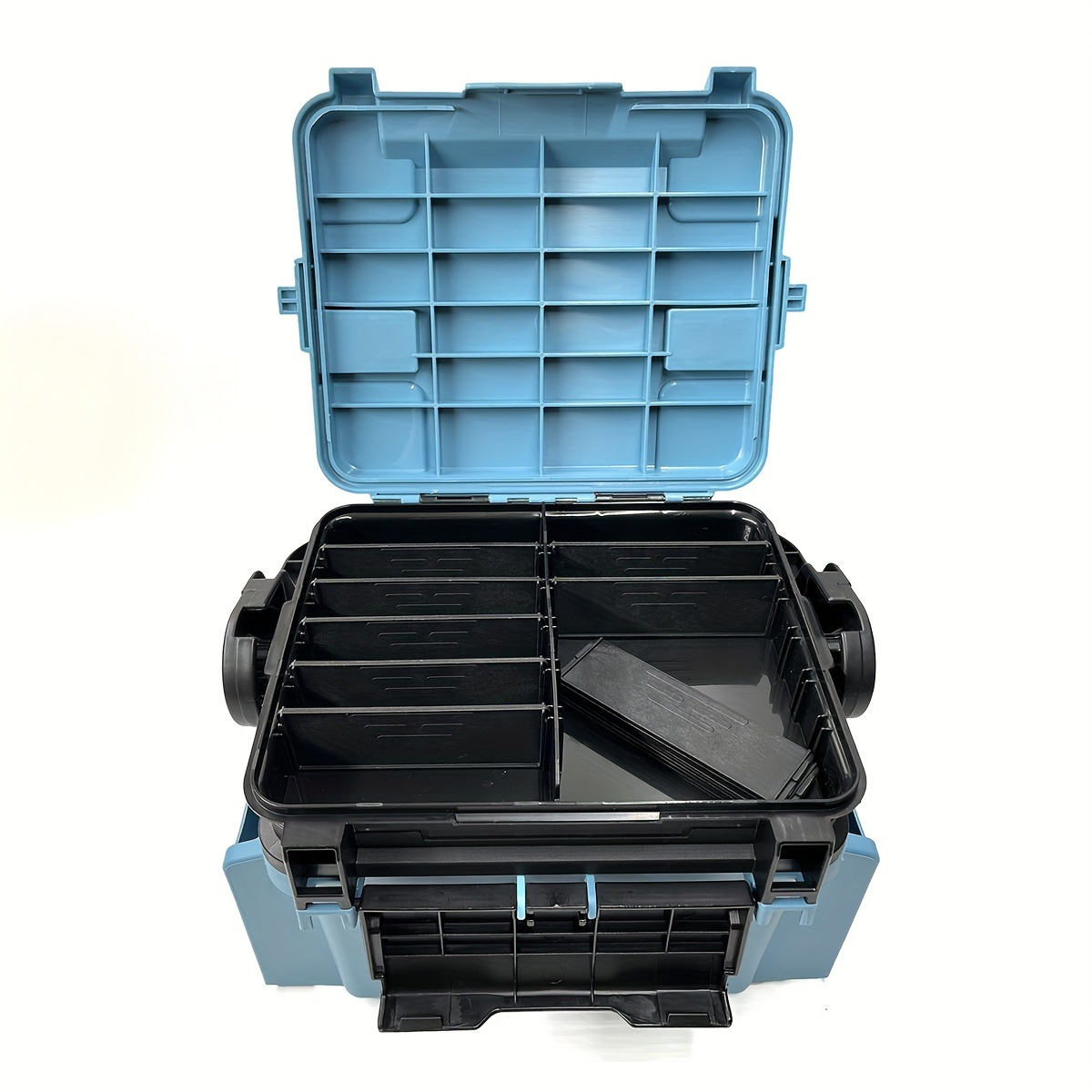 1pc premium multifunctional fishing lure suitcase lockable solid color pp material fashionable non waterproof storage box for universal anglers perfect for business casual fishing trips details 4