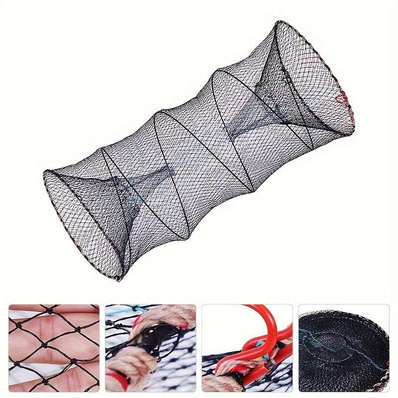 1pc durable foldable fishing net for shrimp and crab portable outdoor fishing trap cage details 3