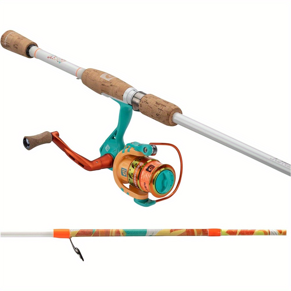 spinning fishing reel rod combo colorful poratble light weight fishing rod with powerful fishing gear for freshwater saltwater details 3