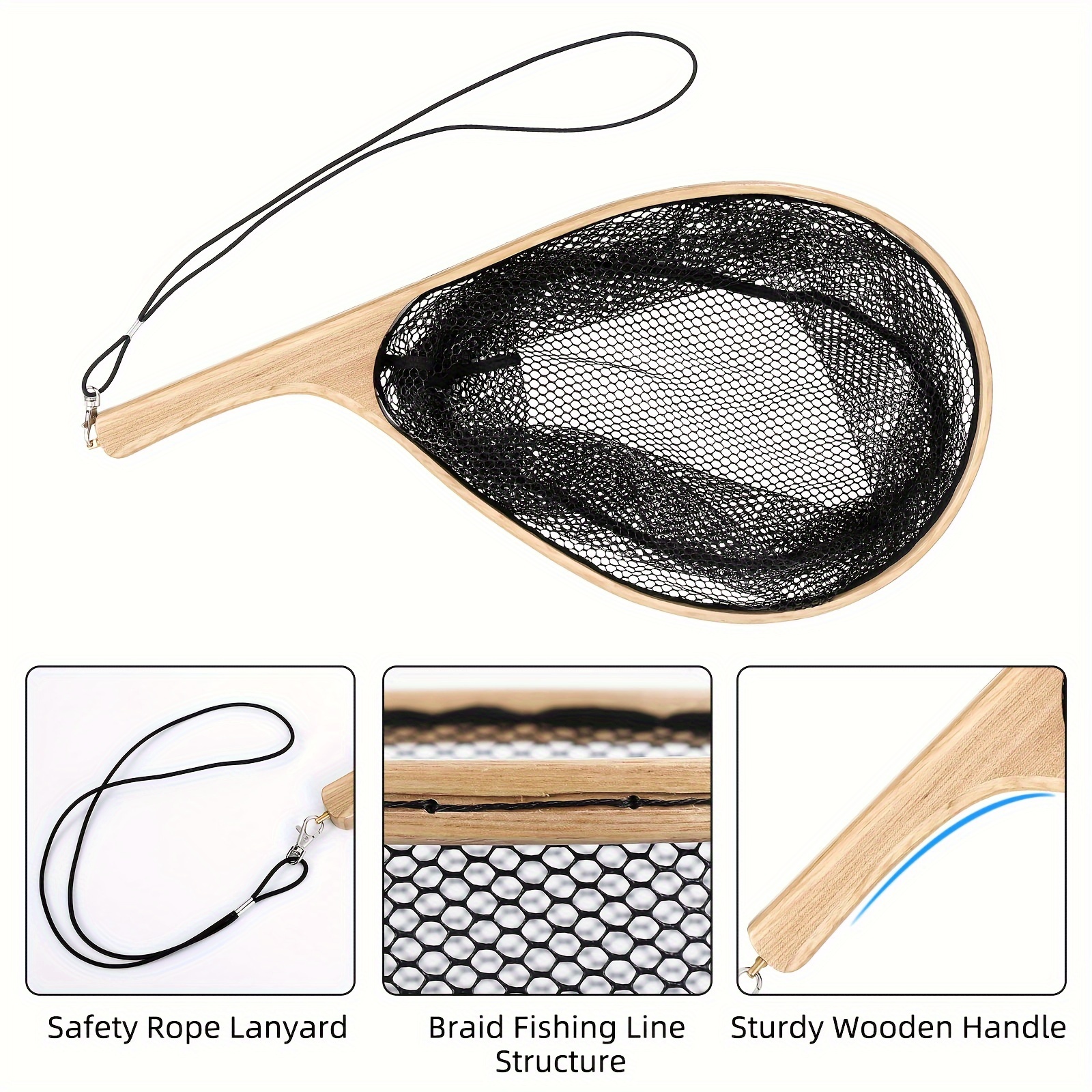 portable and practical fishing nets with handles simple design for versatile   details 2