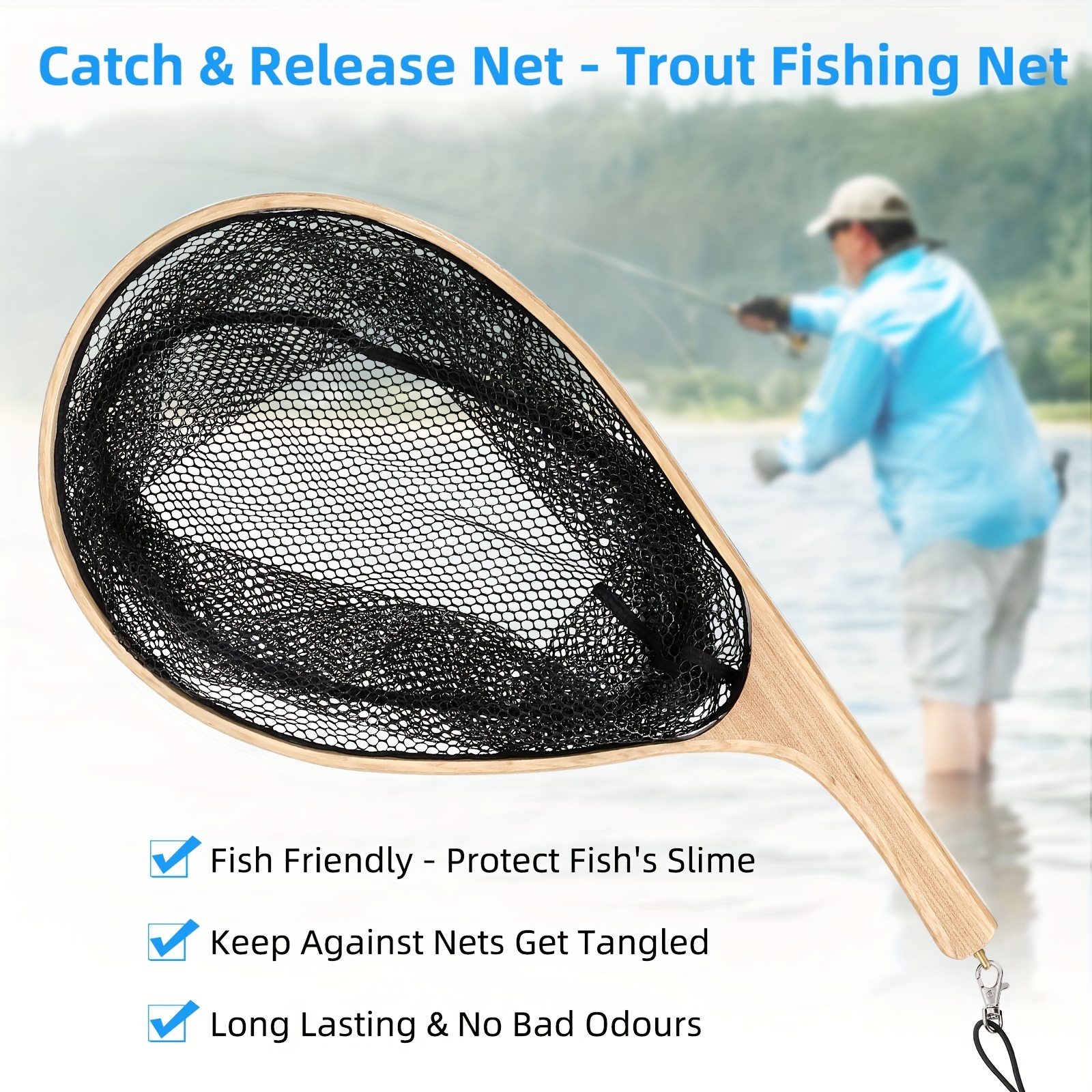 portable and practical fishing nets with handles simple design for versatile   details 3