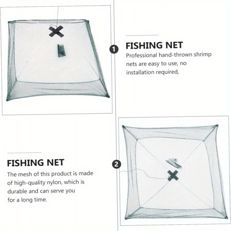 1pc folding fishing net fishnets mesh net umbrella shaped fishing nets hand thrown fishing nets portable fishing landing net foldable bait cast tool automatic nylon details 4